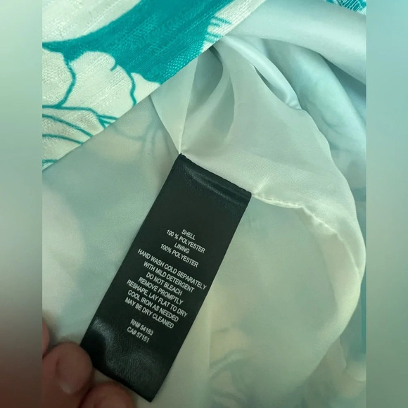 Jessica Howard Turquoise Floral Halter Dress with Beaded Neckline – Retail $119🟢 - Picture 4 of 8